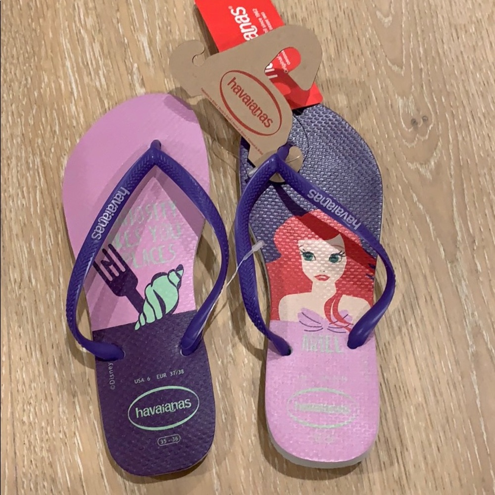Havaianas Limited Edition Ariel flip flops NWT